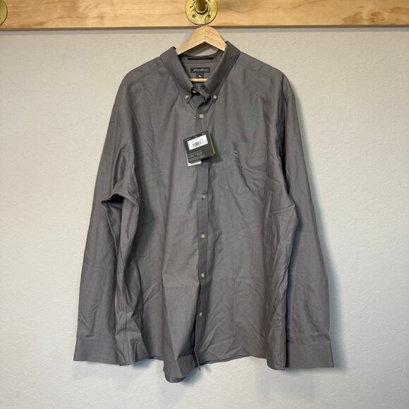 Men's Eddie Bauer Gray Classic Oxford‎ Button Down Size XXL NEW - Picture 1 of 10